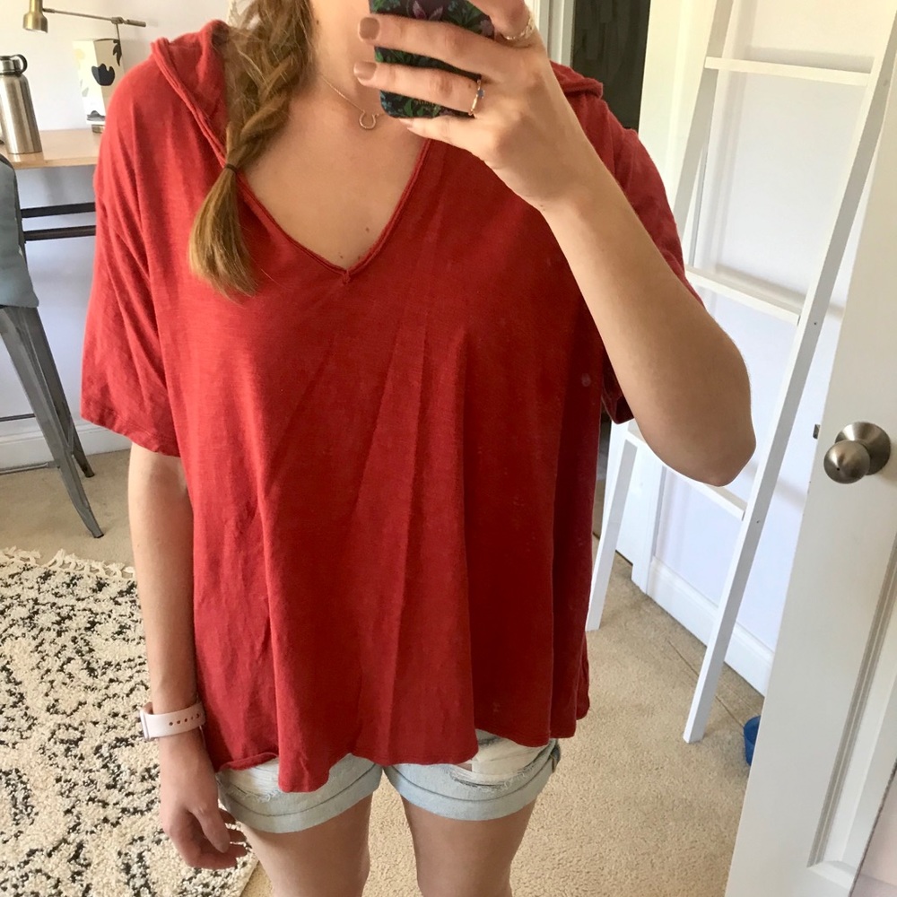 Silence + noise Hooded Short Sleeve Top